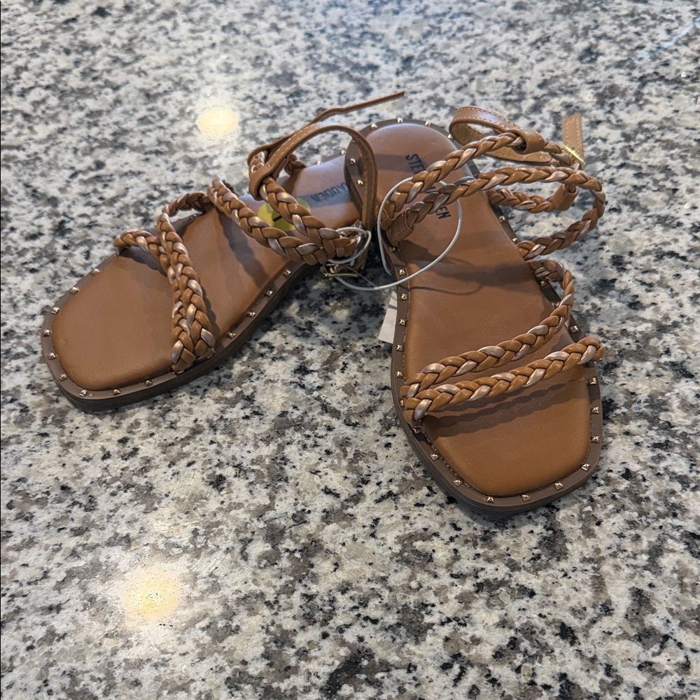 Steve Madden Tan Braided Kids Sandals